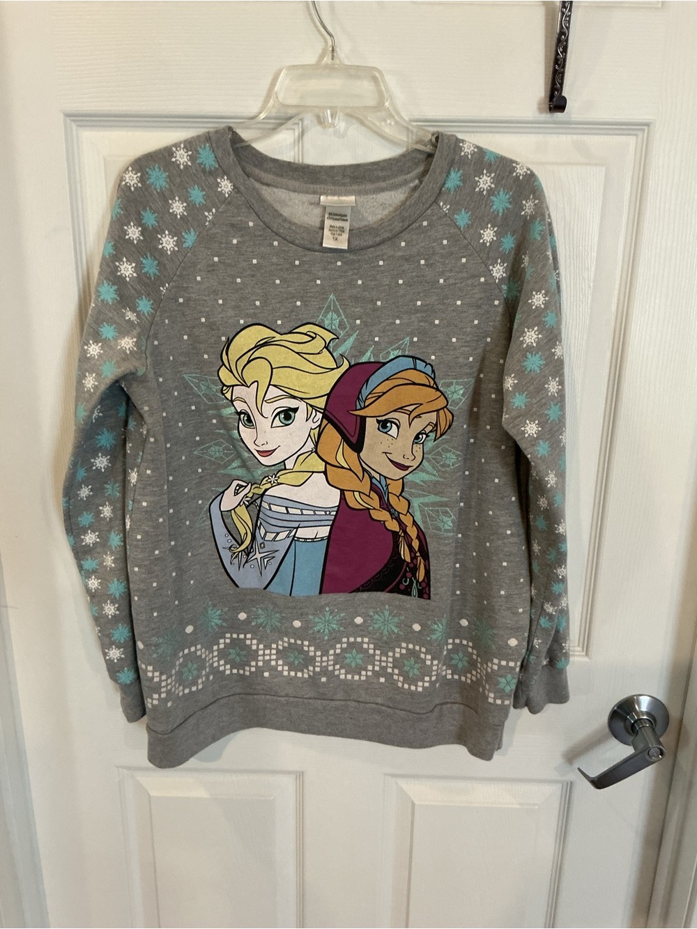 Disney Frozen ladies ' Grey Anna & Elsa Sweatshirt
